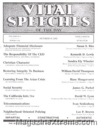 Vital Speeches Of The Day